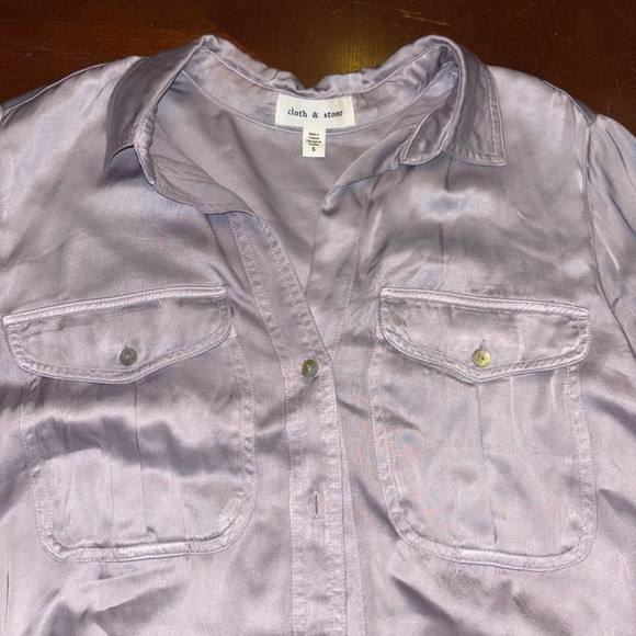 Cloth & Stone |‎ Anthropologie | Womens Small | Mauve Utility Button Down - Picture 2 of 13